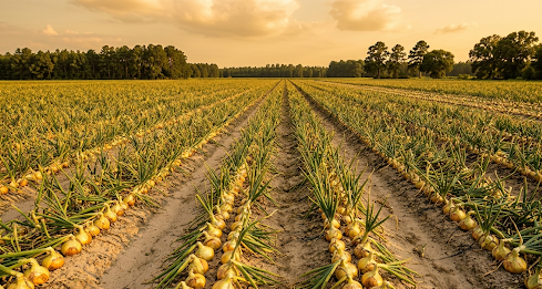 Onion Field Ready to Harvest